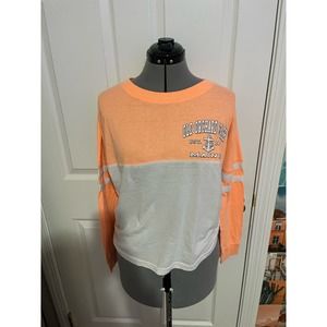 Old Orchard Beach bright peach, long sleeve heather top